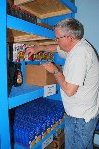 volunteers helping at food pantry